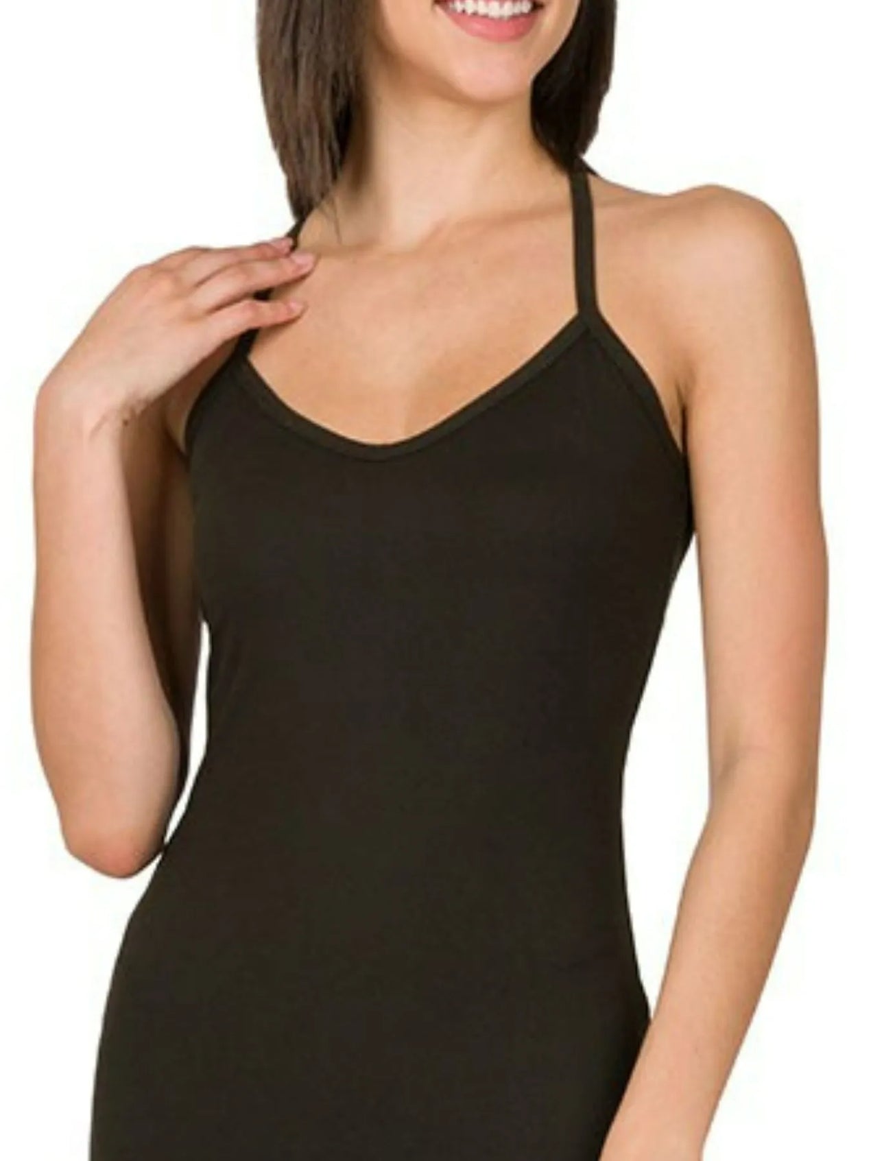 Zenana Brushed Dty Thin Strap Racerback V-Neck Maxi Dress - SwagglyLife Home & Fashion